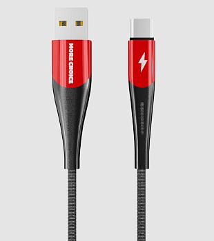 MORE CHOICE (4627151198156) K41SaNew USB (m)-Type-C (m) 1.0м, черный/красный