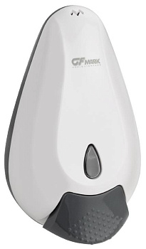 GFMARK 637 Дозатор жидкого МЫЛА универсальный пластиковый БЕЛЫЙ с глазком - капля , 400 мл , Д 115хГ